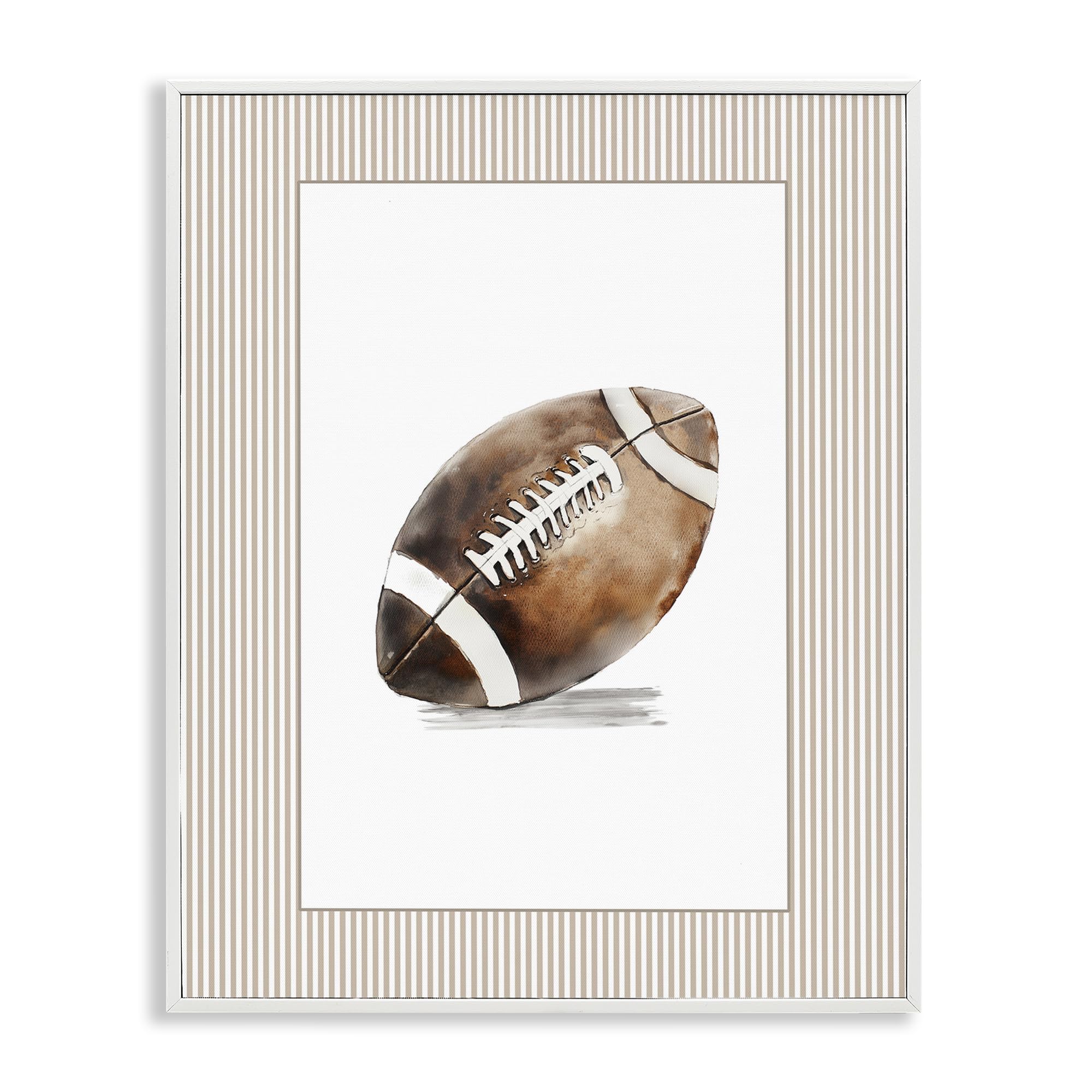 Stupell Industries Coastal White (Textured) 'Vintage Sports Football'| Framed Giclee Art