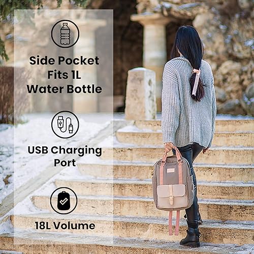 Miniatura 7 de Nordace Eclat - Mochila ligera para laptop con puerto de carga USB para uso diario, viaje o trabajo, 15.6 pulgadas, Gris, Mochilas de viaje