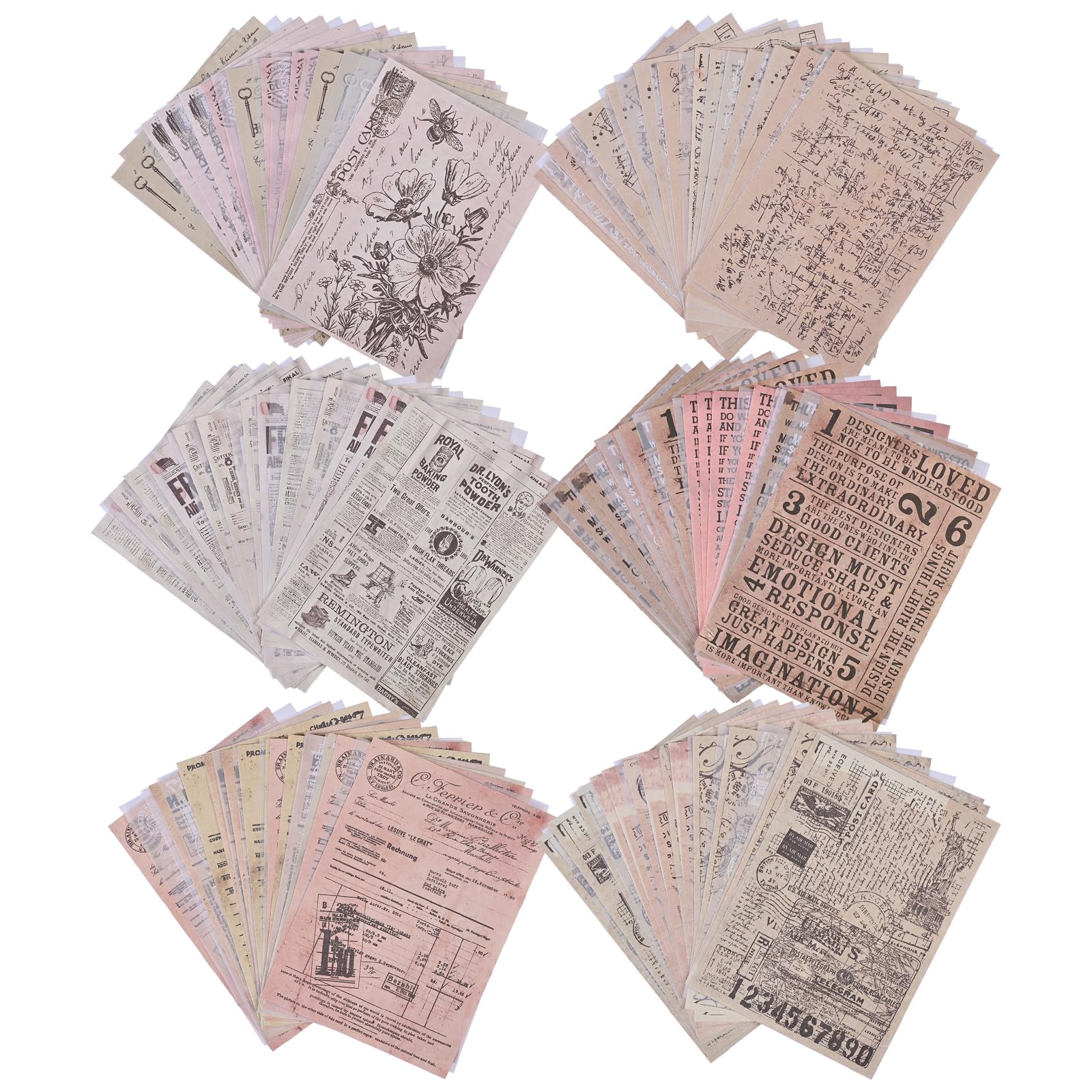 Papier w stylu vintage, do scrapbookingu, 180 arkuszy, estetyczny papier dekoracyjny, artykuły do dziennika retro, zestawy rzemieślnicze do scrapbookingu, planera, dziennika śmieci