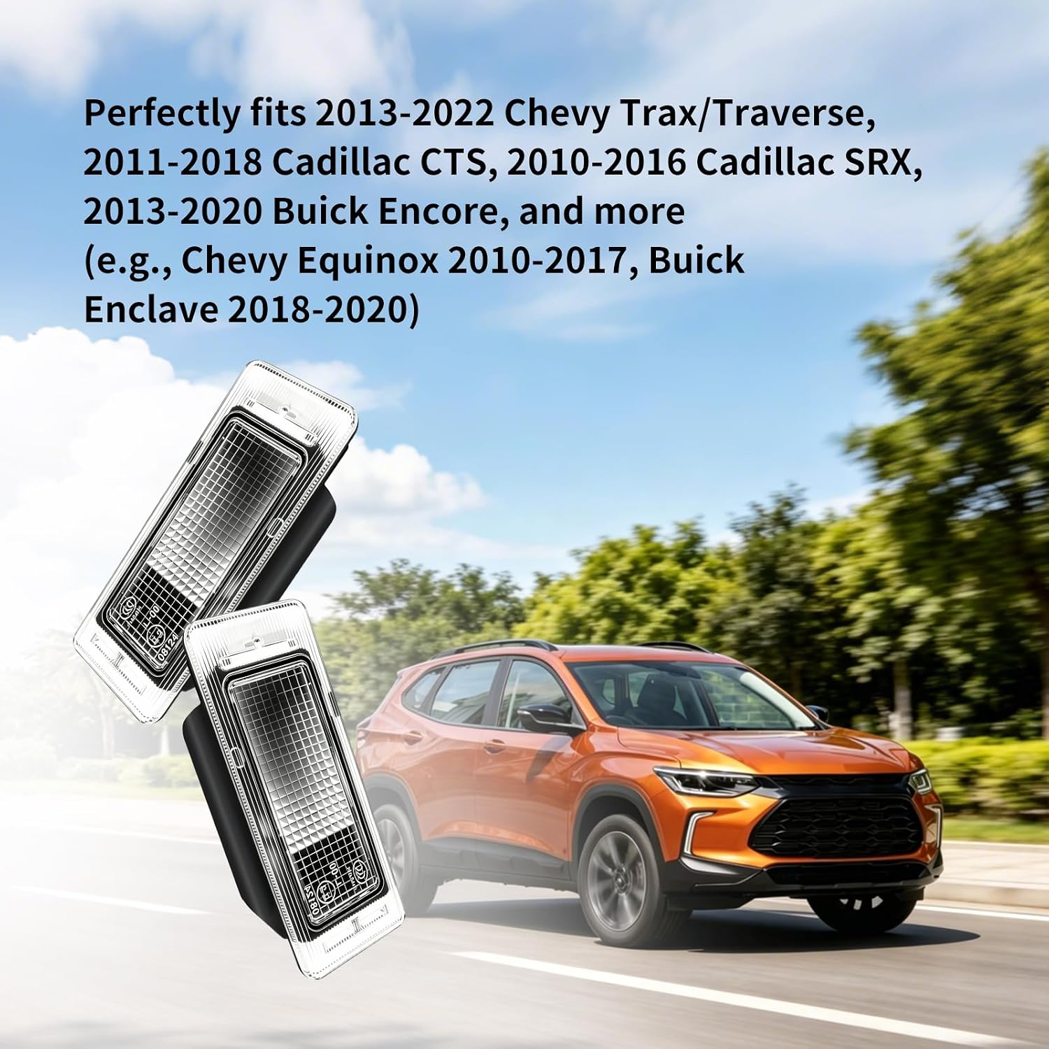13502178 License Plate Light Housing Replacement for 13502179 22854057 Compatible with 2017-2019 GMC Acadia 2013-2022 Chevy Trax/Traverse Cadillac CTS/ELR/XTS/SRX