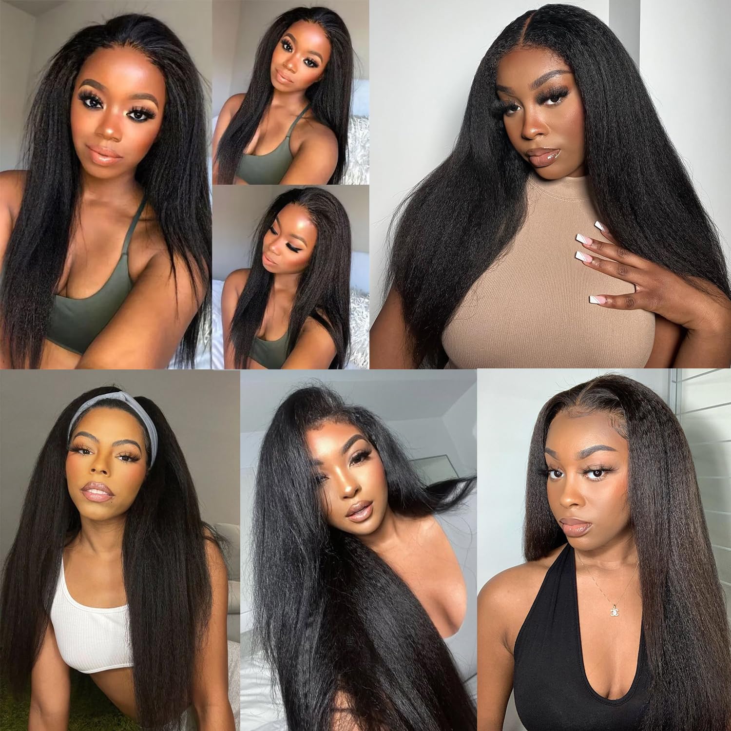 Amazon.com : Releek 3 Bundles Human Hair Kinky Straight 24 