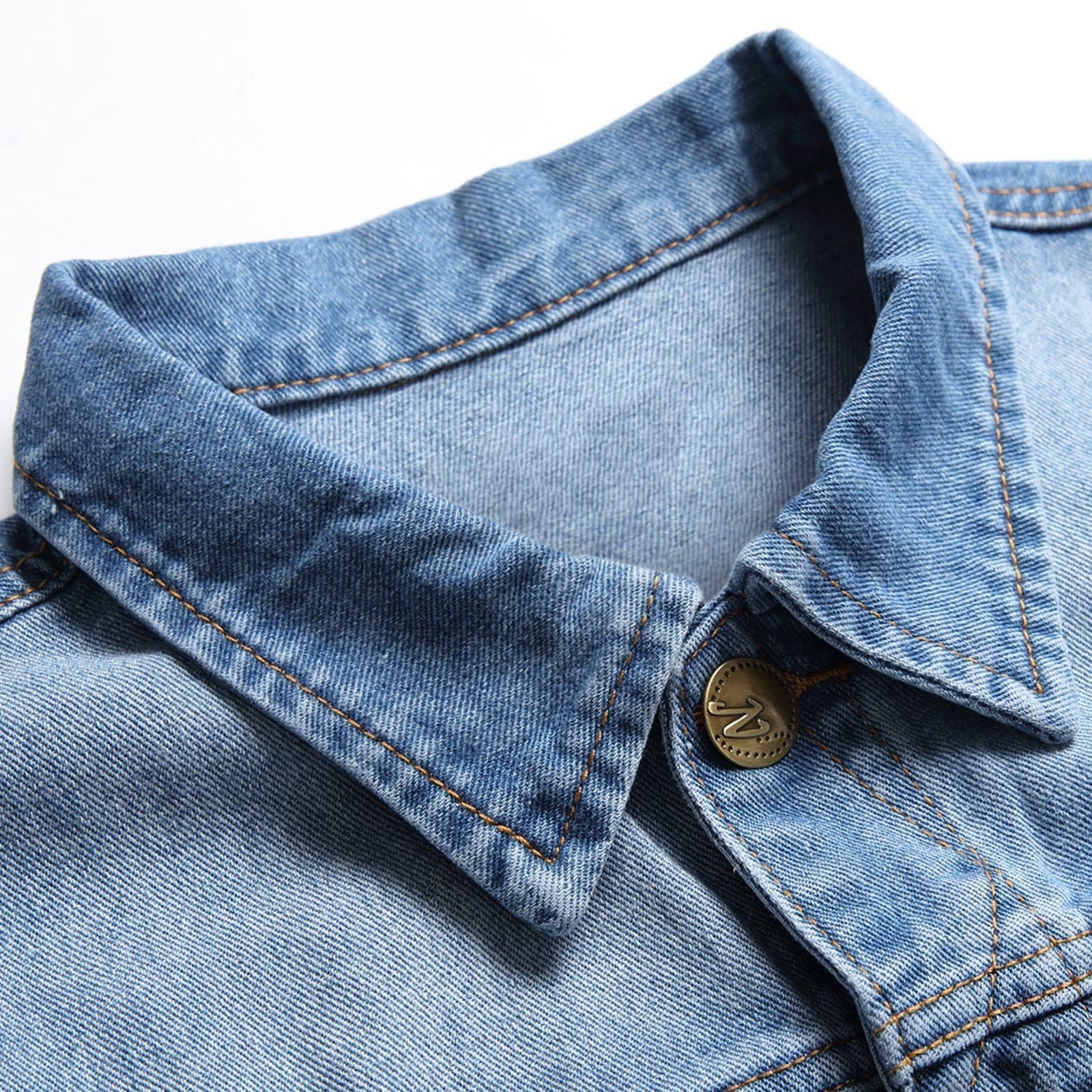 Gilet Jeans, Giacca Jeans Senza Maniche Uomo, Vintage Fresco Gilet Denim Capispalla Lavato Giacchetta Punk Streetwear alla Moda in Stile Casual Panciotto da Moto Gilet Uomo Estivo per Il Tempo Libero