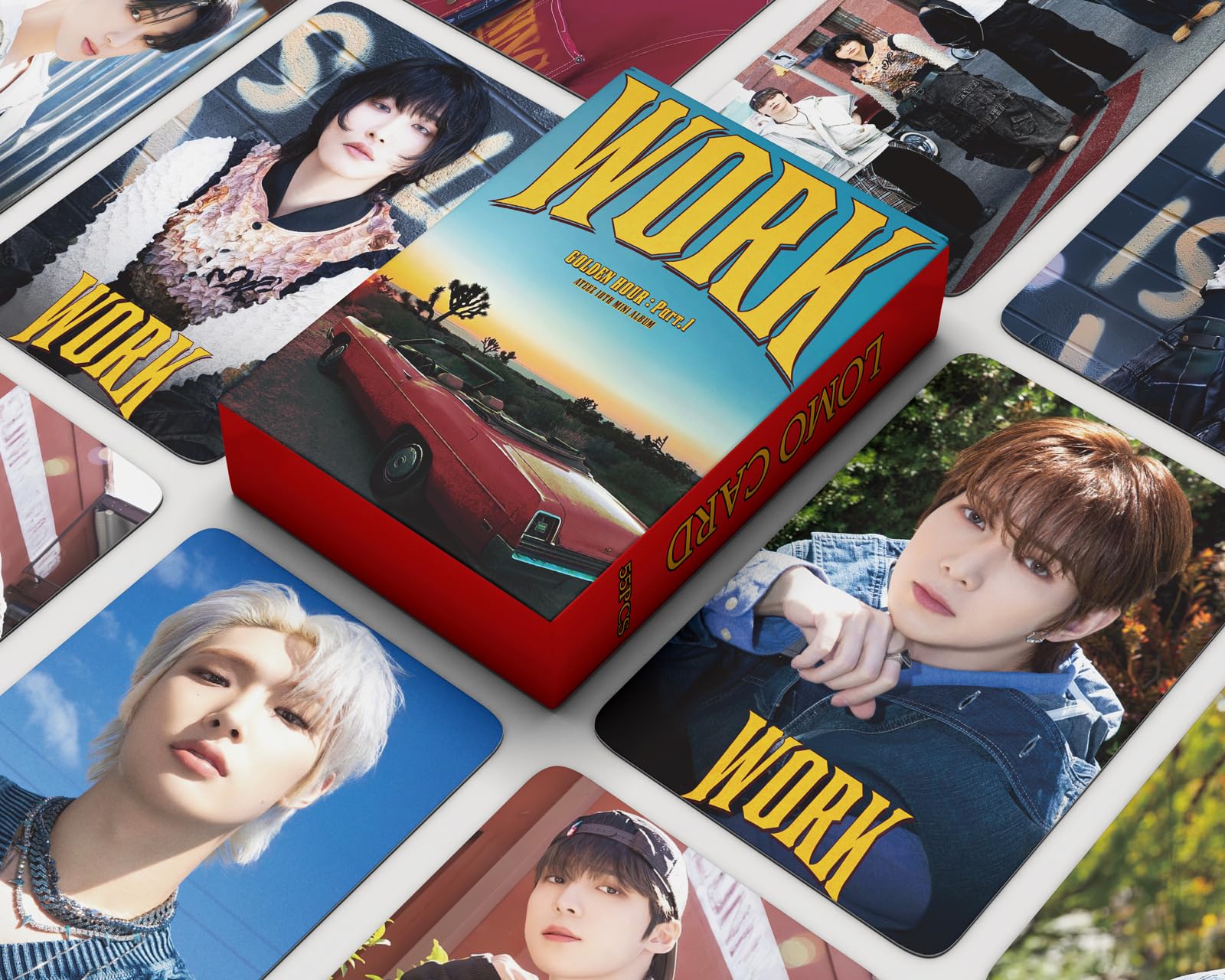 Ateez Cards Ateez WORK Album Karty Ateez Merch Zestaw fotokartów