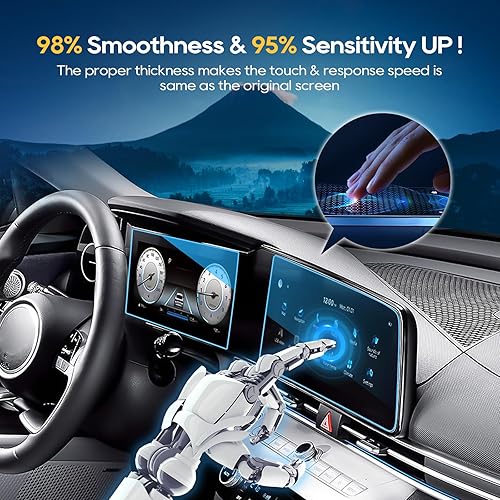 Miniatura 5 de LFOTPP Protector de pantalla de navegación de automóvil para H*yundai Elantra 2021+ vidrio templado dureza 9H para automóvil, pantalla estérea,