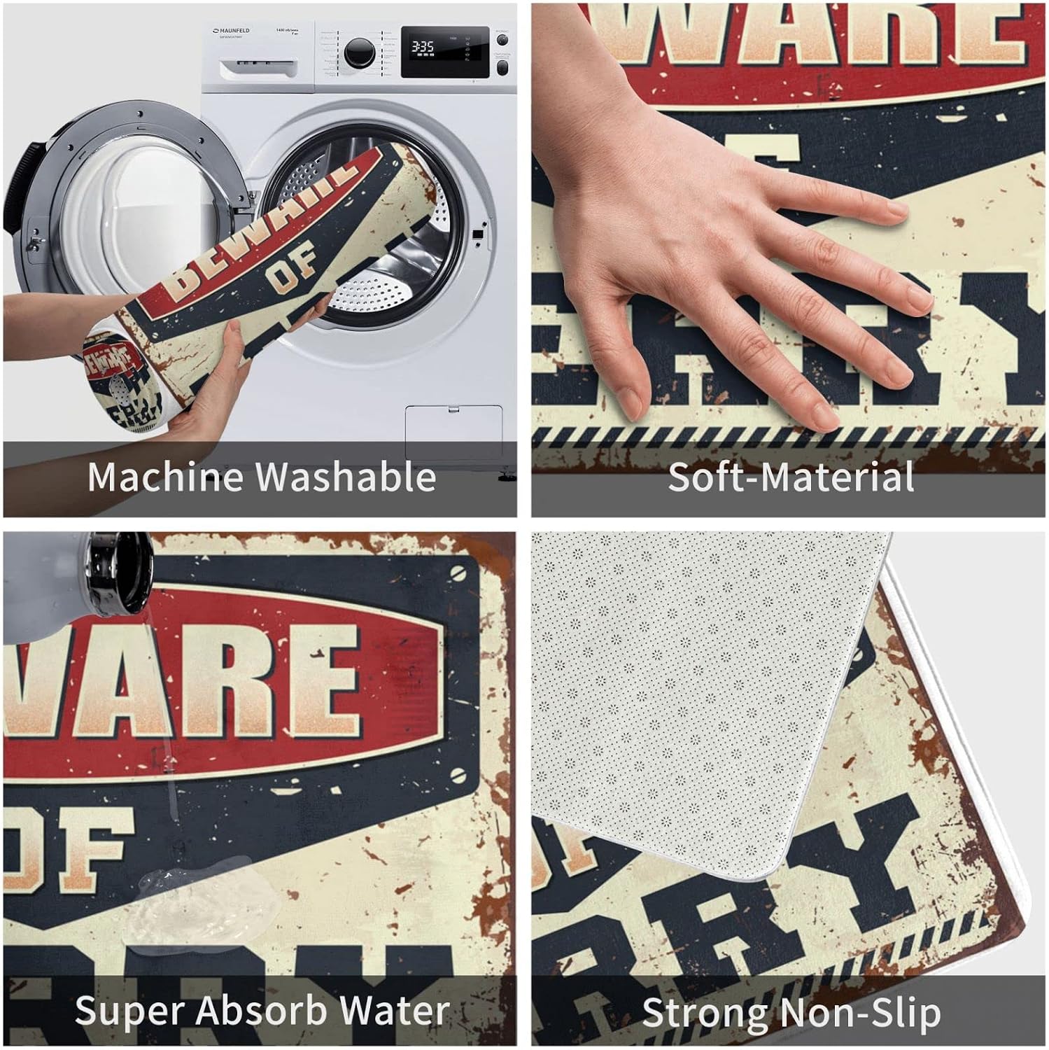 Door Mats Outdoor Large Beware of Kerry Doormat Patio Bar Accessories Entry Floor Mats(50X80CM)
