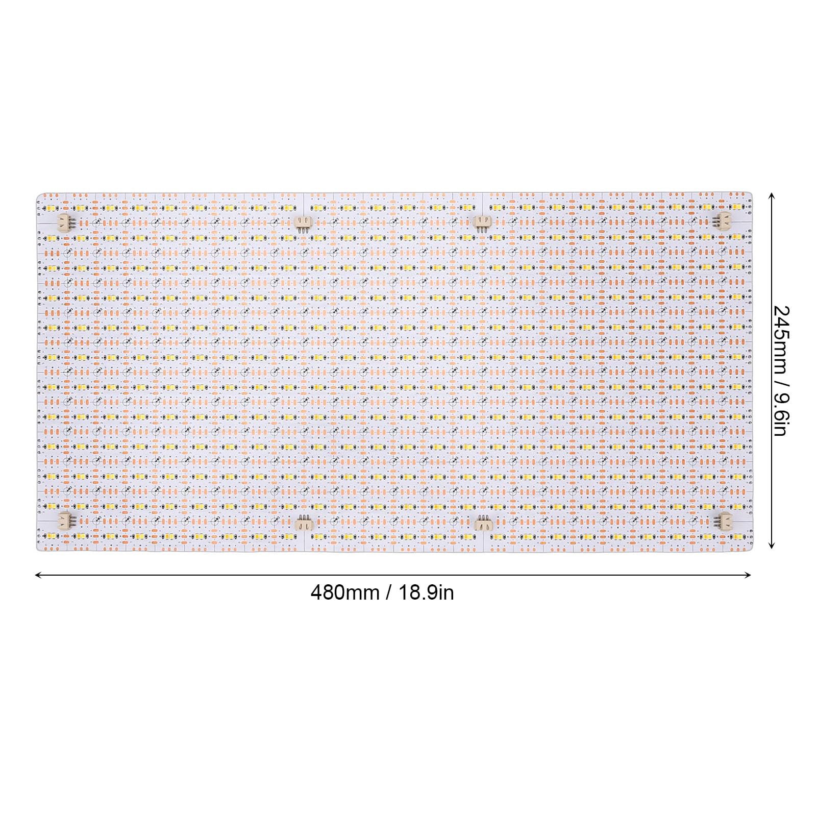 Eujgoov Arkusz Podświetlenia LED, 576 Chipów LED z Ciepłym Białym światłem 2700 K i Zimnym Białym światłem 6000 K, Elastyczny Panel z możliwością Krojenia ze Złączami, do Podświetlania