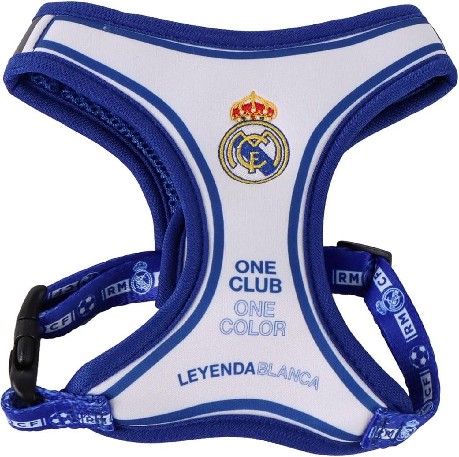 Real Madrid Dog Harness Size S Official Design Embroidered Shield and Secure Fit – Real Madrid Dog Harness – Resistant and Comfortable Accessory for Medium Dogs Total Control and Meringue Style Every 2