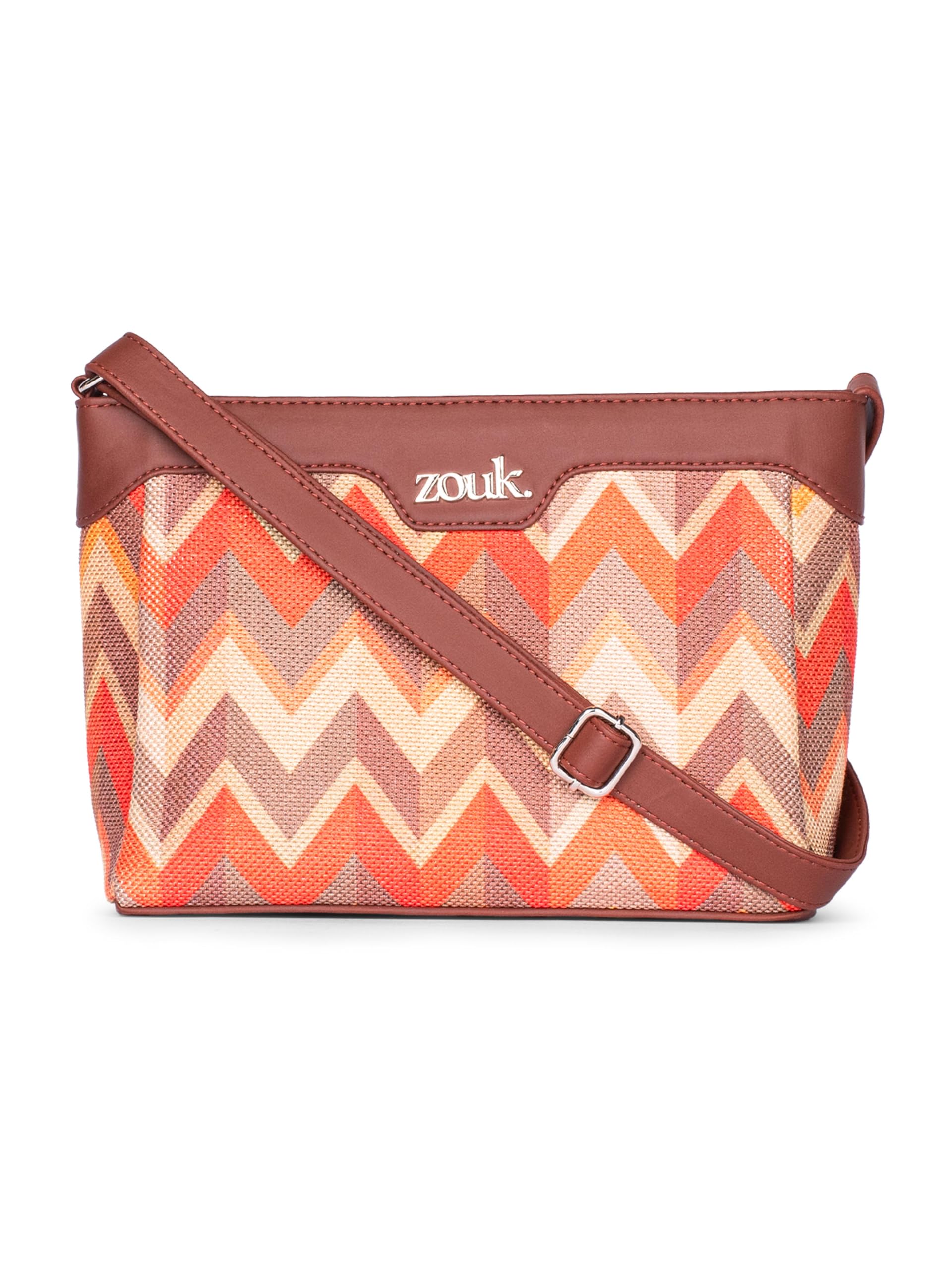 Printed Vegan Leather Harmony Sling Bag With Adjustable Strap For Women's Girls