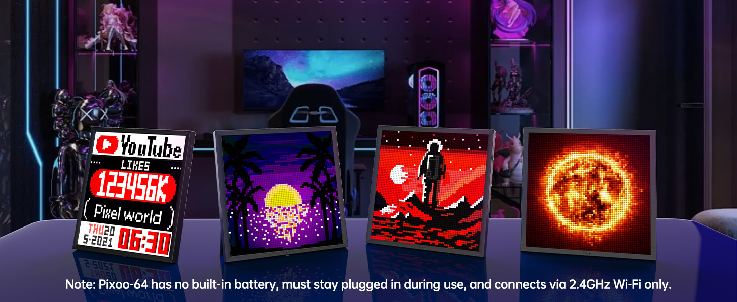 Amazon.com: Divoom Pixoo-64 - WiFi Pixel Cloud Digital Frame with