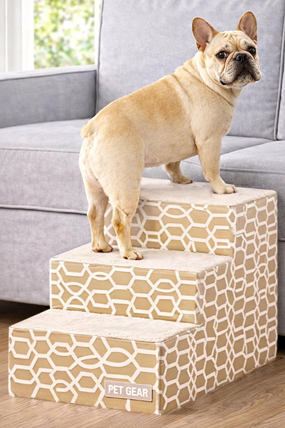 Pet Gear Pet Step III & IV Pet Stairs for Small Dogs and Cats up to 50 pounds, Lightweight, No Tools Required, 13 Colors to Choose from, Platinum, 3 Steps