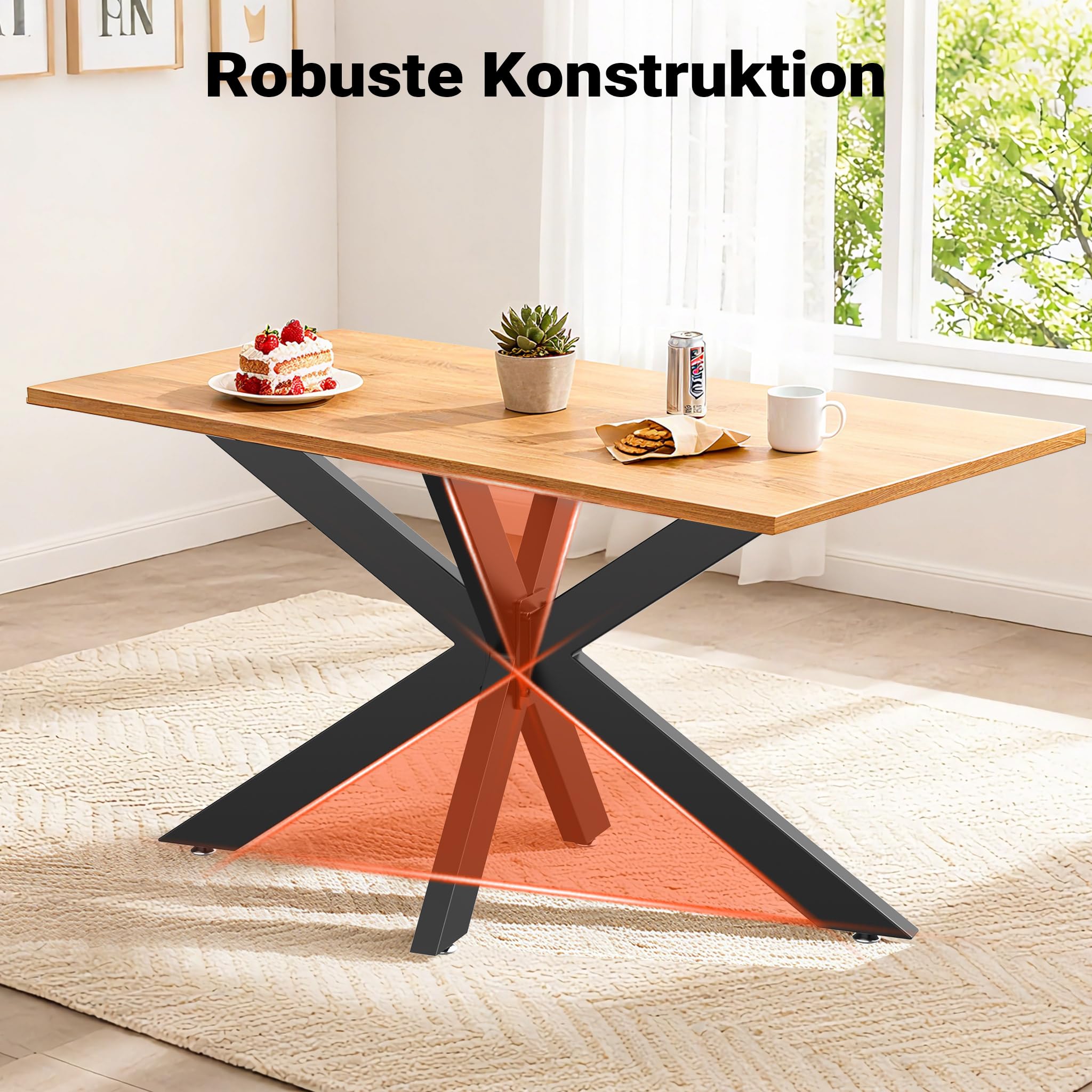 XPOtool Tischbeine aus Stahl Spidergestell 71x68x120cm in Schwarz Tischkufen Tischgestell Tischuntergestell mit Spider-Profil