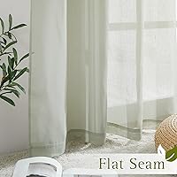 Vista 41 de NICETOWN Cortinas semitraslúcidas con textura de lino, con ojales, tratamiento de ventanas, cortinas verticales de lino con filtro de luz para sala