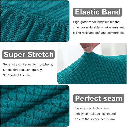 Miniatura 3 de Lellen Juego de 2 fundas para taburetes de bar, fundas elásticas y lavables para asientos de taburetes de bar, fundas extraíbles para sillas de bar