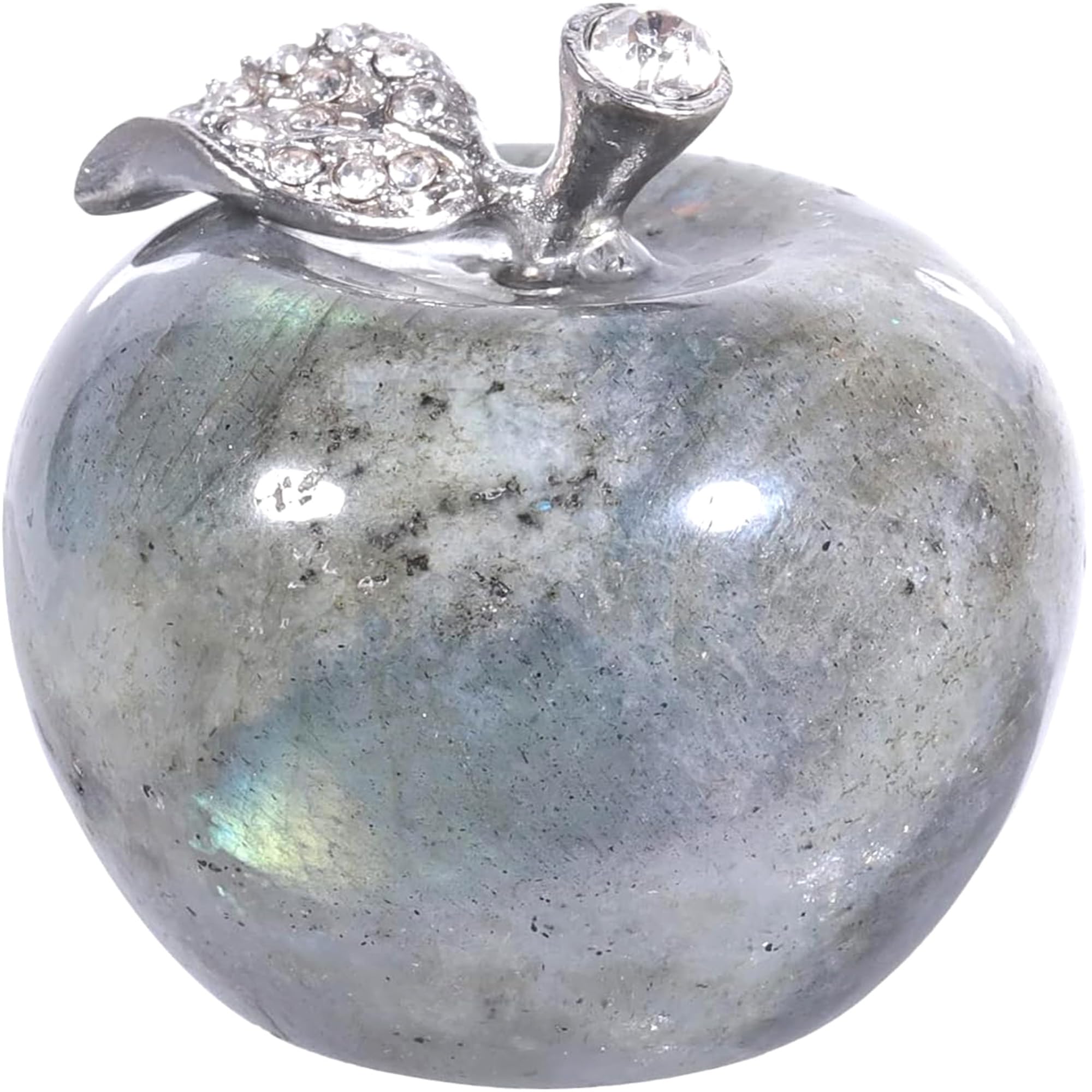 Natural Citrine, Tiger Eye,Labradorite Moonstone Apple Crystals and Healing Stones Figurines Collectibles,Decor for Home Office Gifts (Moonstone)