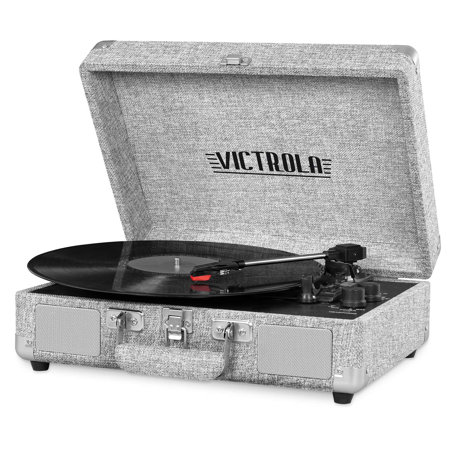 Victrola VWM-100SB-LGY Journey+ Suitcase Record Player with Dual Bluetooth (Grey)