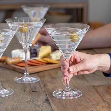 MIKASA Cheers Martini Glasses, Set of 4, 290 ml, Silver