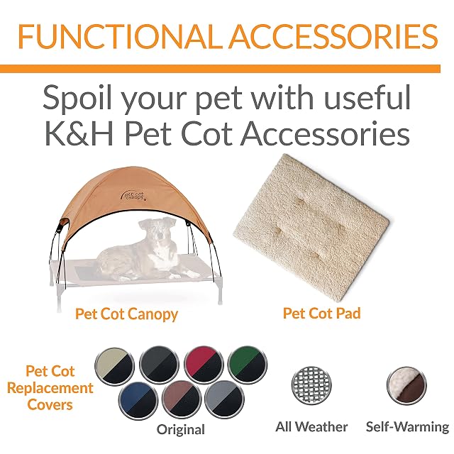 Foto 5 de 8 de K&H Pet Products - Funda de repuesto original para cama elevada de mascota (la cama se vende por separado)…