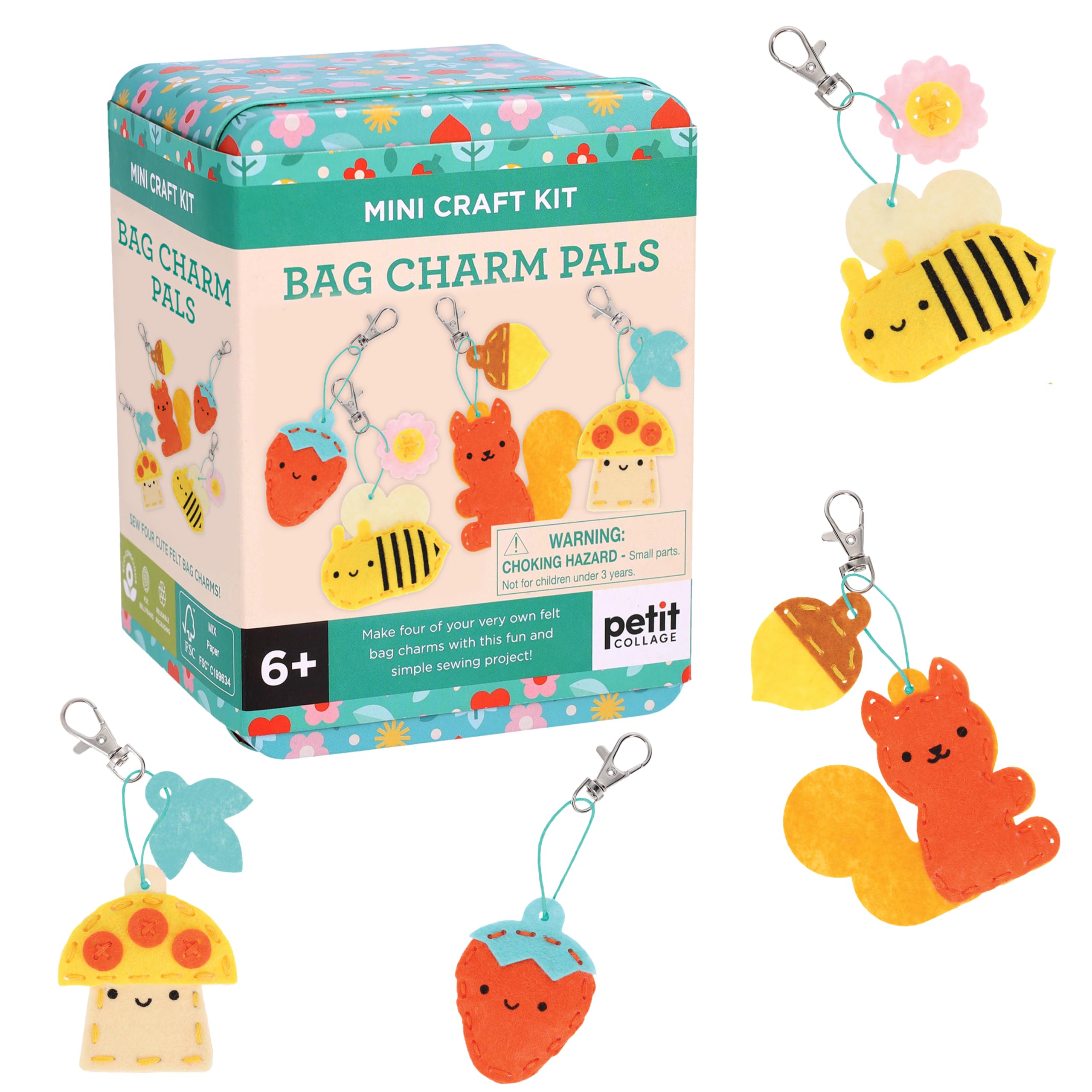 Mini Craft Kit: Bag Charm Pals by  Petit Collage - 9781797246208