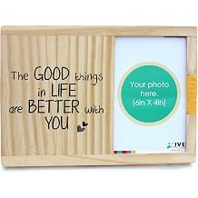 IVEI Wooden photoframe for Wall and Desk - Good Things in Life - Love Quote - Gifts for Partner - Love