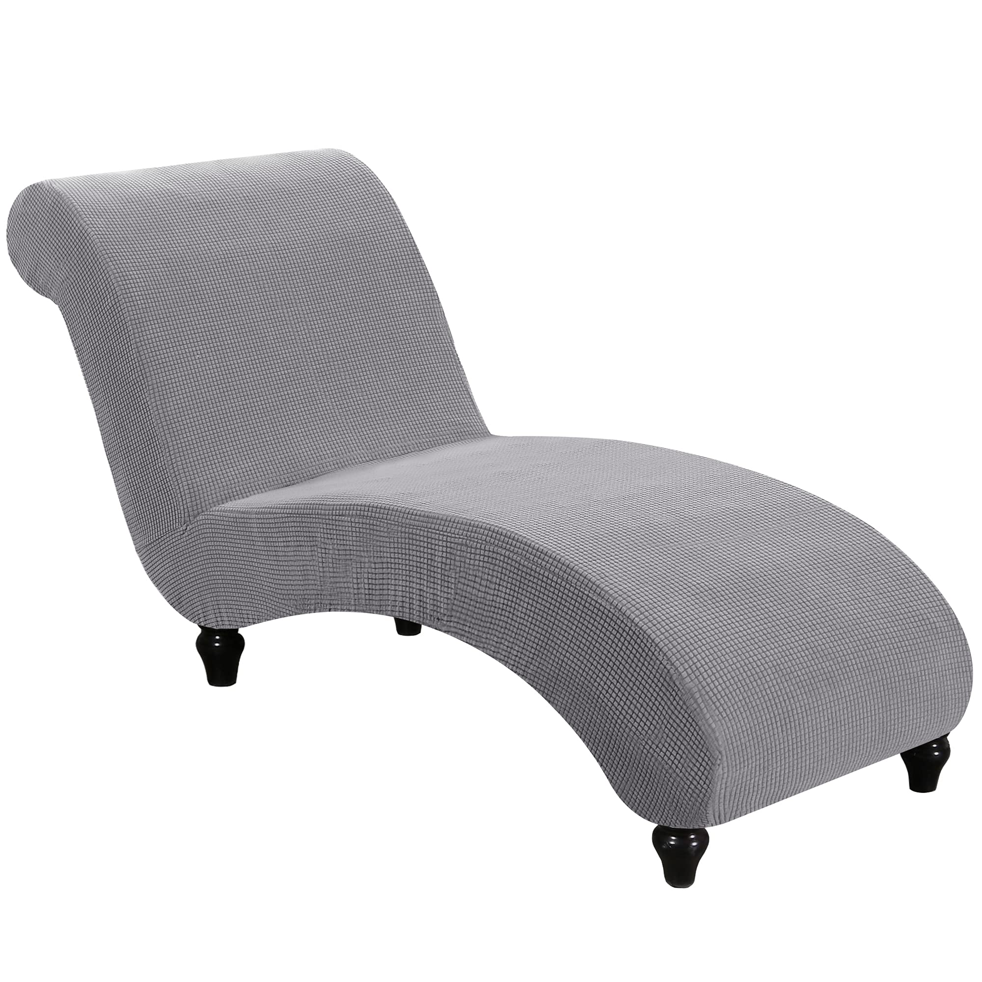 FantasDecor Chaise Lounge Cover Stretch Chaise Chair Covers for Living Room Chaise Slipcover Armless Chaise Lounge Indoor Slipcover for Bedroom Chaise Soft Jacquard Fabric Machine Washable, Dove