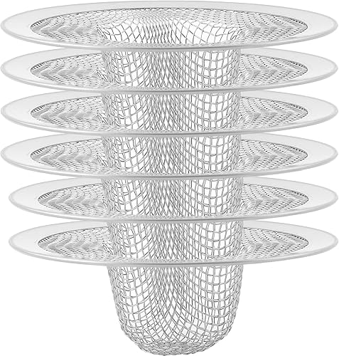 Miniatura 1 de 6 coladores de malla para fregadero de cocina, coladores de fregadero de acero inoxidable para fregaderos de cocina, borde ancho grande de 4.5