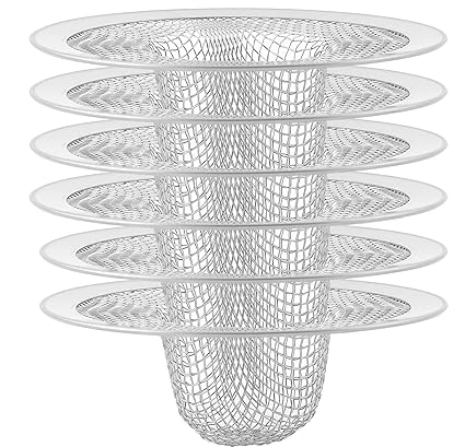 6pcs Mesh Kitchen Sink Strainer, Stainless Steel Sink Strainers for Kitchen Sinks,Large Wide Rim 4.5