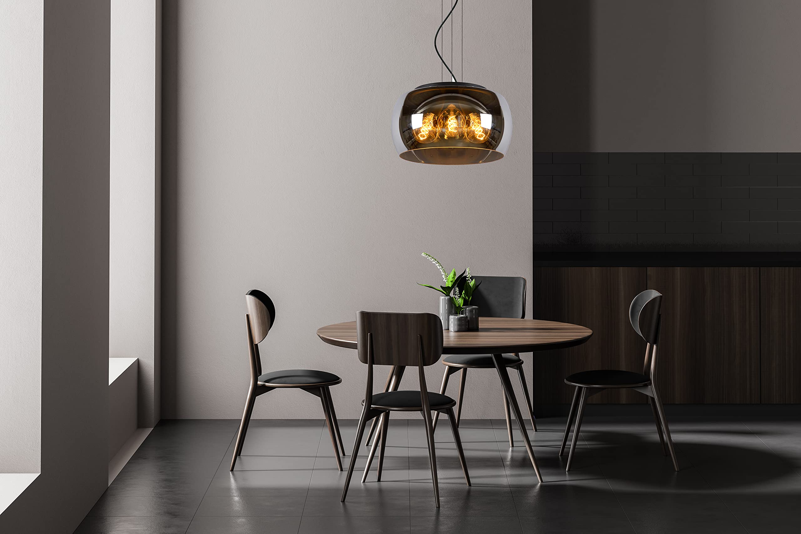 LUCIDE OLIVIA - Suspension - Ø 40 cm - 3xE27 - Fumé