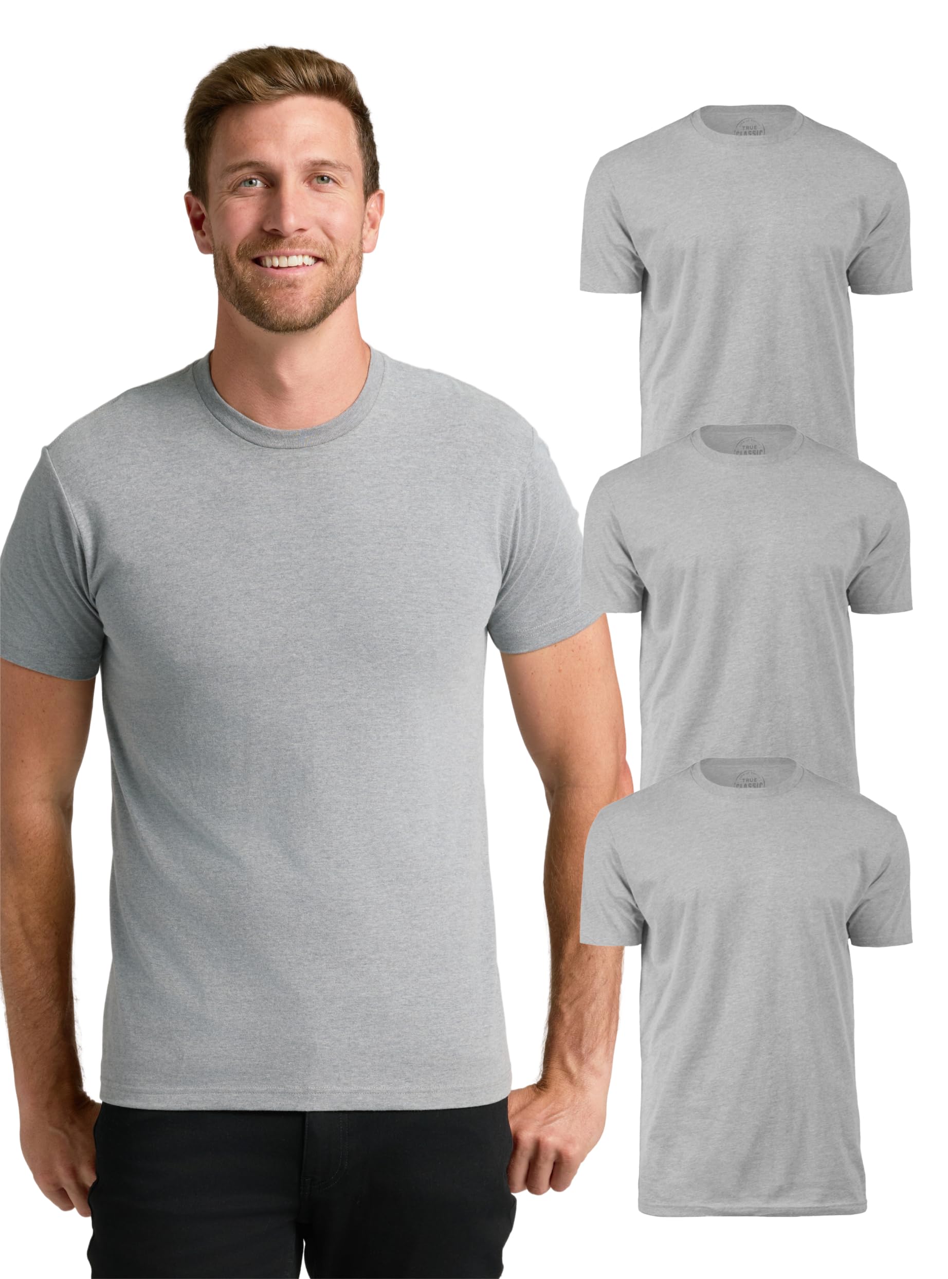 True Classic Mens T-Shirts – Short Sleeve Crew Neck T Shirts for Man, Cotton Blend Plain Novelty Men's T-Shirts