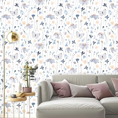 Miniatura 10 de CRE8TIVE Papel tapiz floral rosa, 24 x 118 pulgadas, papel tapiz autoadhesivo y extraíble para habitación de niñas, baño y aparadores