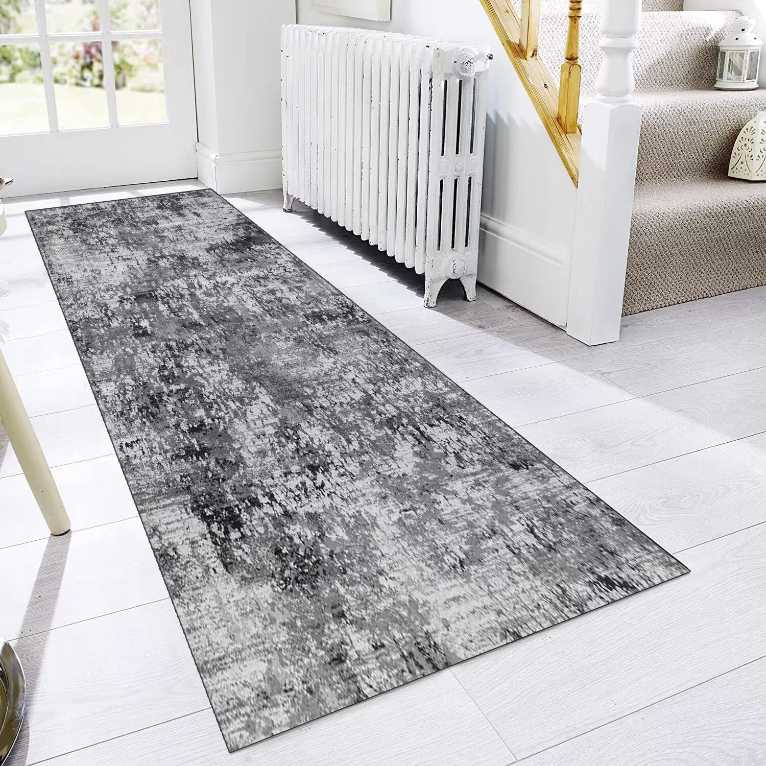 Abstrakcyjny bieżnik do korytarza, kuchni, zmywalny, antypoślizgowy, 70 x 500 cm, szary, długi, dywan do korytarza, salonu, sypialni, możliwość dopasowania