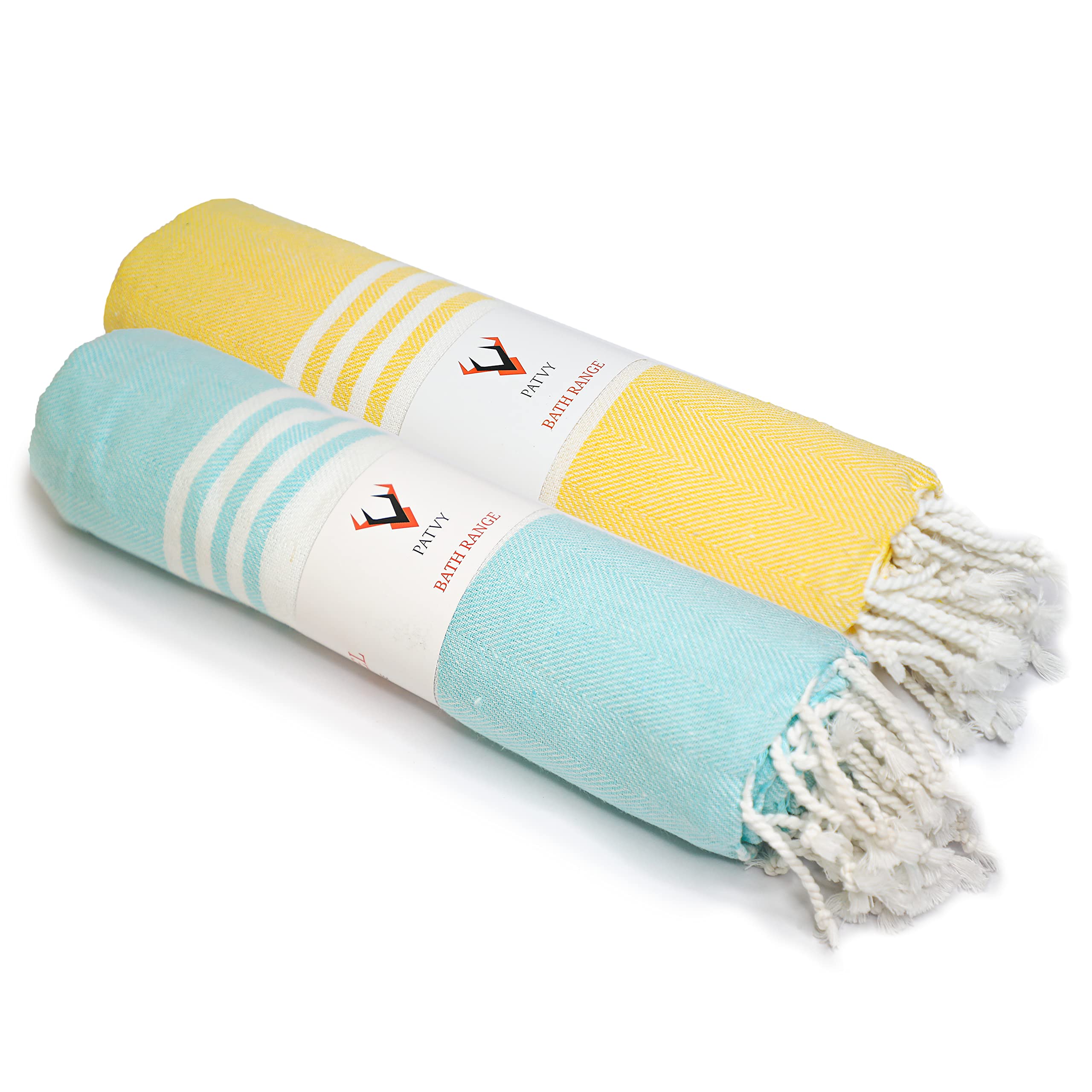 Bath Towels| Light Weight Turkish Style Bath Towels For Men Large Size Cotton|75 X 150Cm Quick Absorption &Faster Drying Bath Towel For Women| 100% Cotton(Pack Of 2,Yellow&Water Green),90 TC