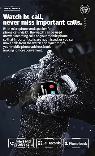 Miniatura 4 de Reloj inteligente resistente con llamadas Bluetooth, asistente de voz AI, monitor de frecuencia cardíaca y presión arterial, múltiples modos