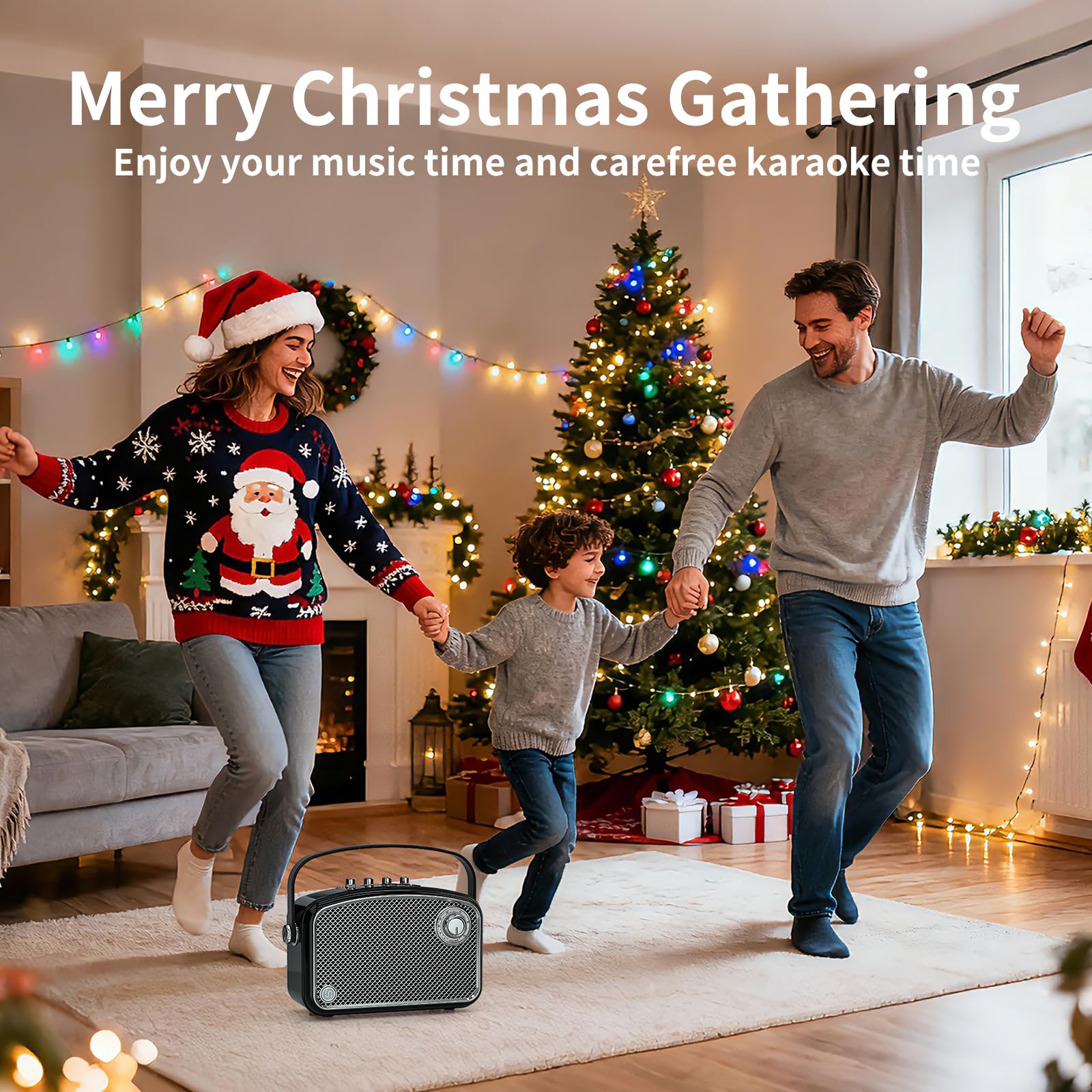 SUPNIU Altavoz Bluetooth 120W Máx con Sonido HiFi Potente y Graves Profundos, Doble Chip DSP, Control de Graves/Agudos, Bocina Portátil Inalámbrica con Diseño Retro, Regalo Ideal para Fiestas Camping