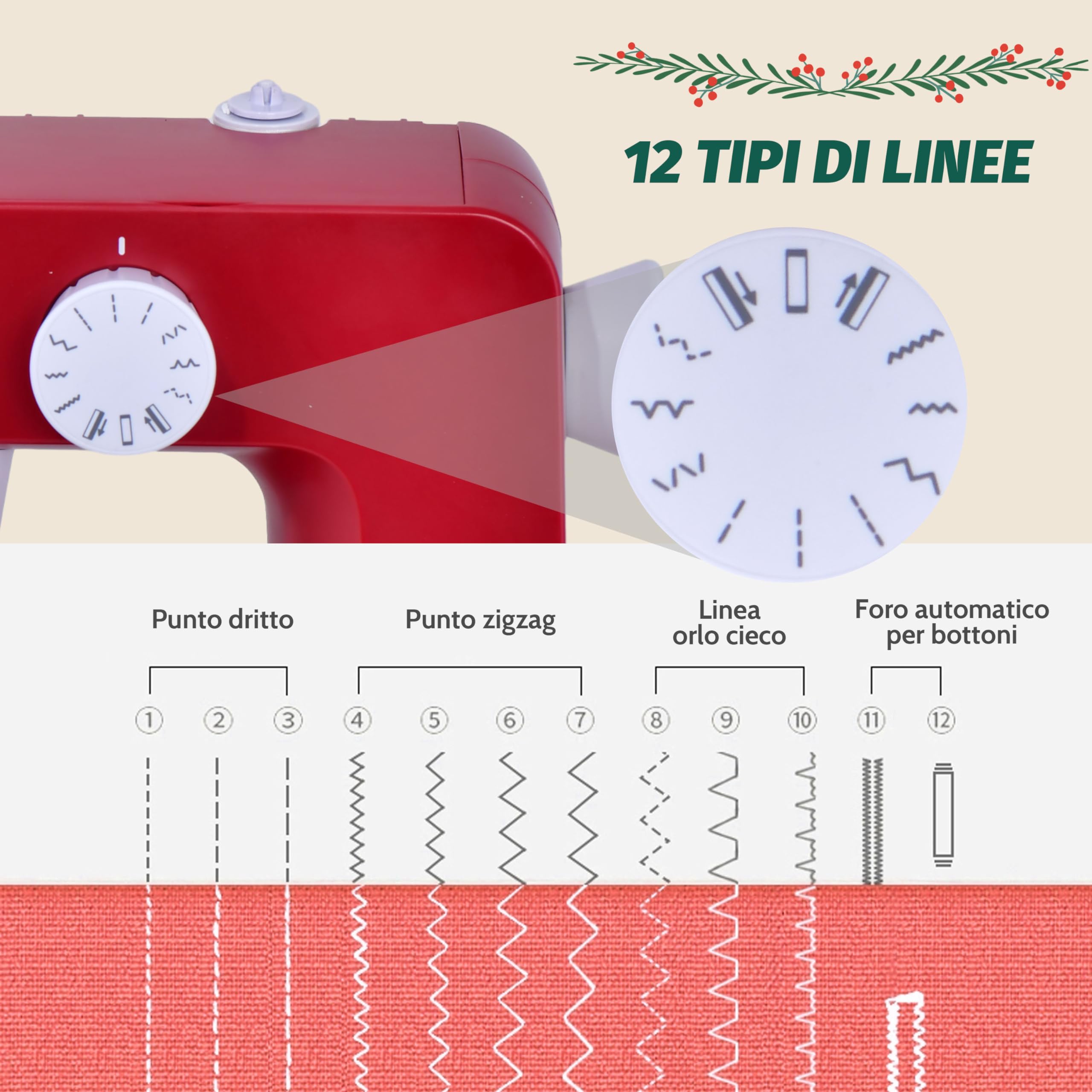 Mini macchina da cucire compatta per principianti, macchina portatile a doppia velocità Macchina da cucire computerizzata con controllo della velocità,kit da cucito per la casa,viaggi,fai da te a mano