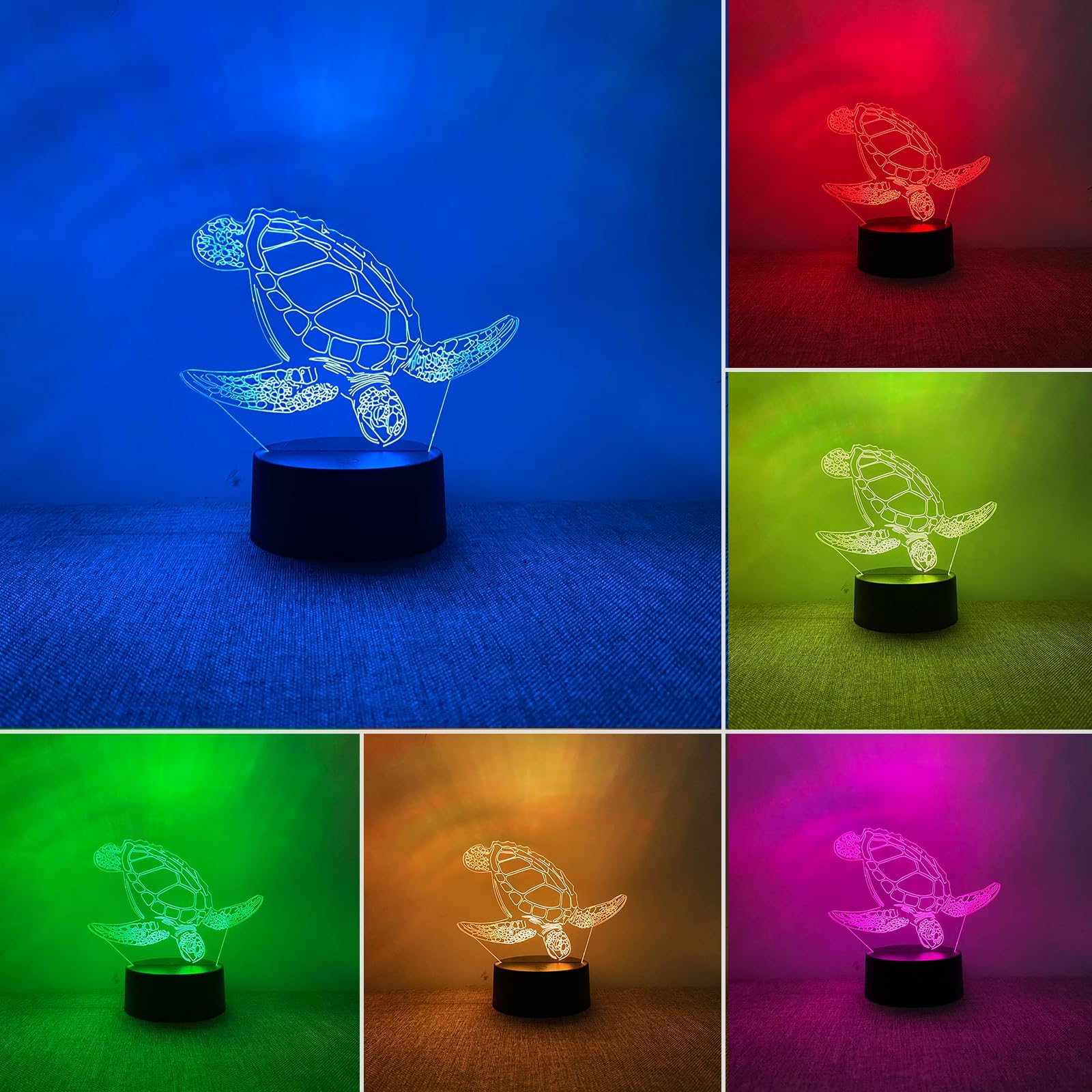3D Tortoise Night Light with Touch Control - 7 Colours Changing LED Decorative Lamp for Children, Girls and Boys | Gift for Birthday and Room Decoration
