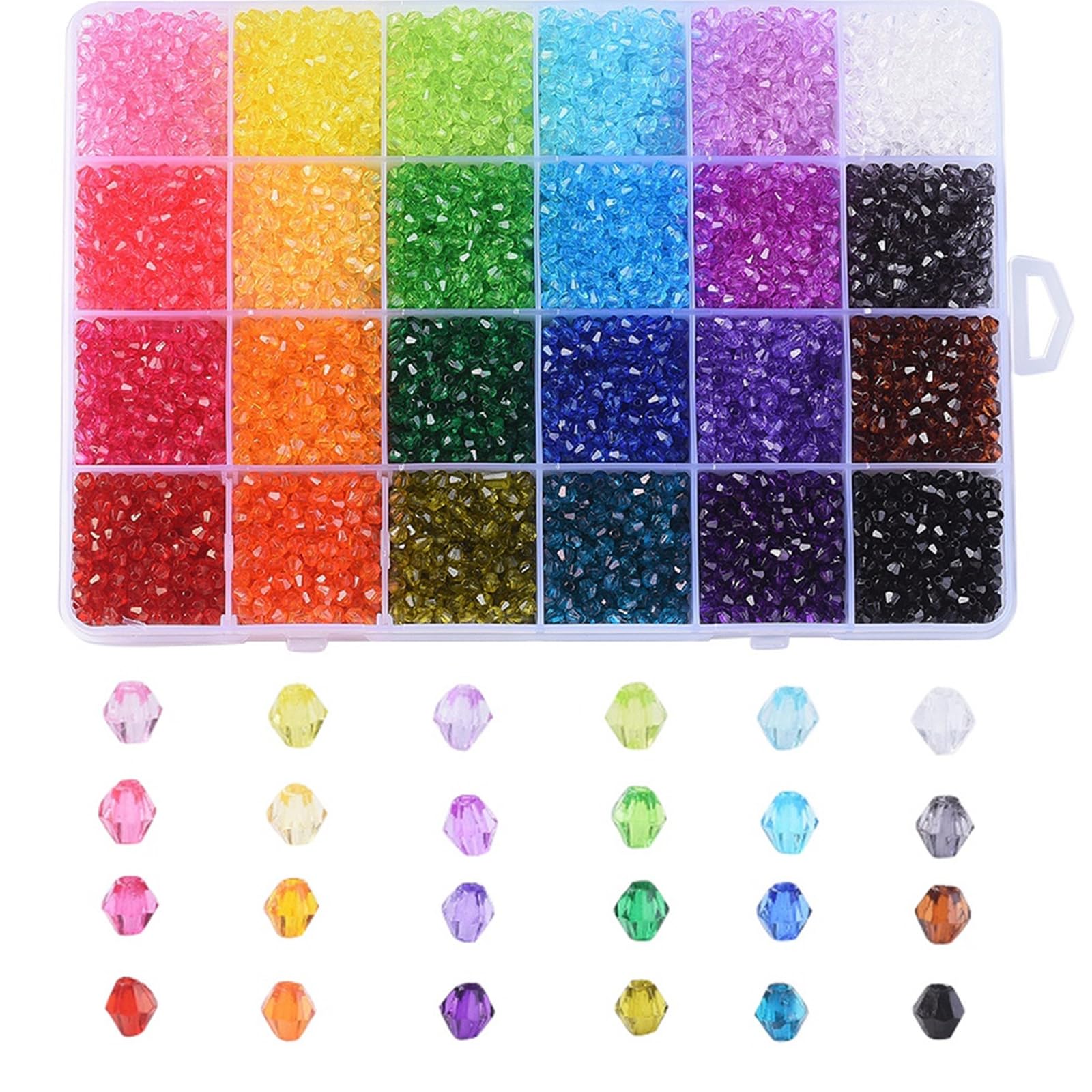 LEGENTLISUR 7896 Pezzi Perline per Braccialetti Sfaccettato Perline Colorate Set di Braccialetti per Creare Gioielli Fai Da Te Perline Gioielli Fai Da Te Artigianato 4 mm