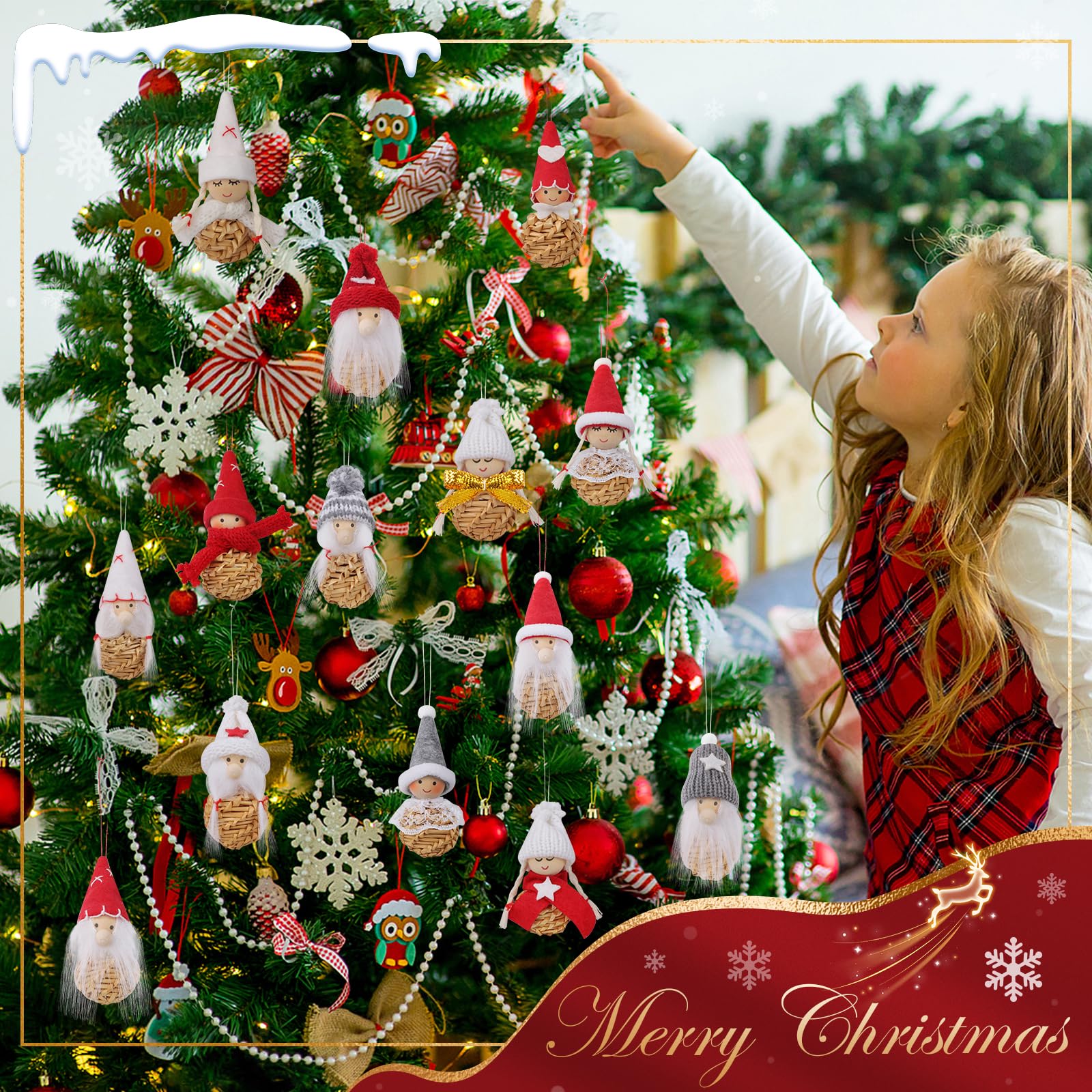 Calendario Adviento Gnomos Navideños 2026, 24 Piezas Adornos Árbol Navidad Originales