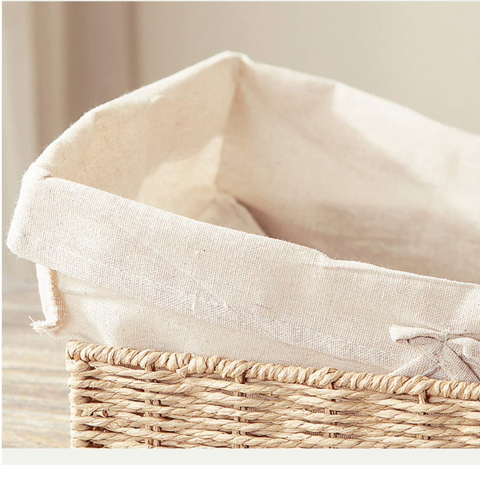 Amazon.co.jp: MJKQ9 収納かご 浅型 収納バスケット 田園風 編み込み