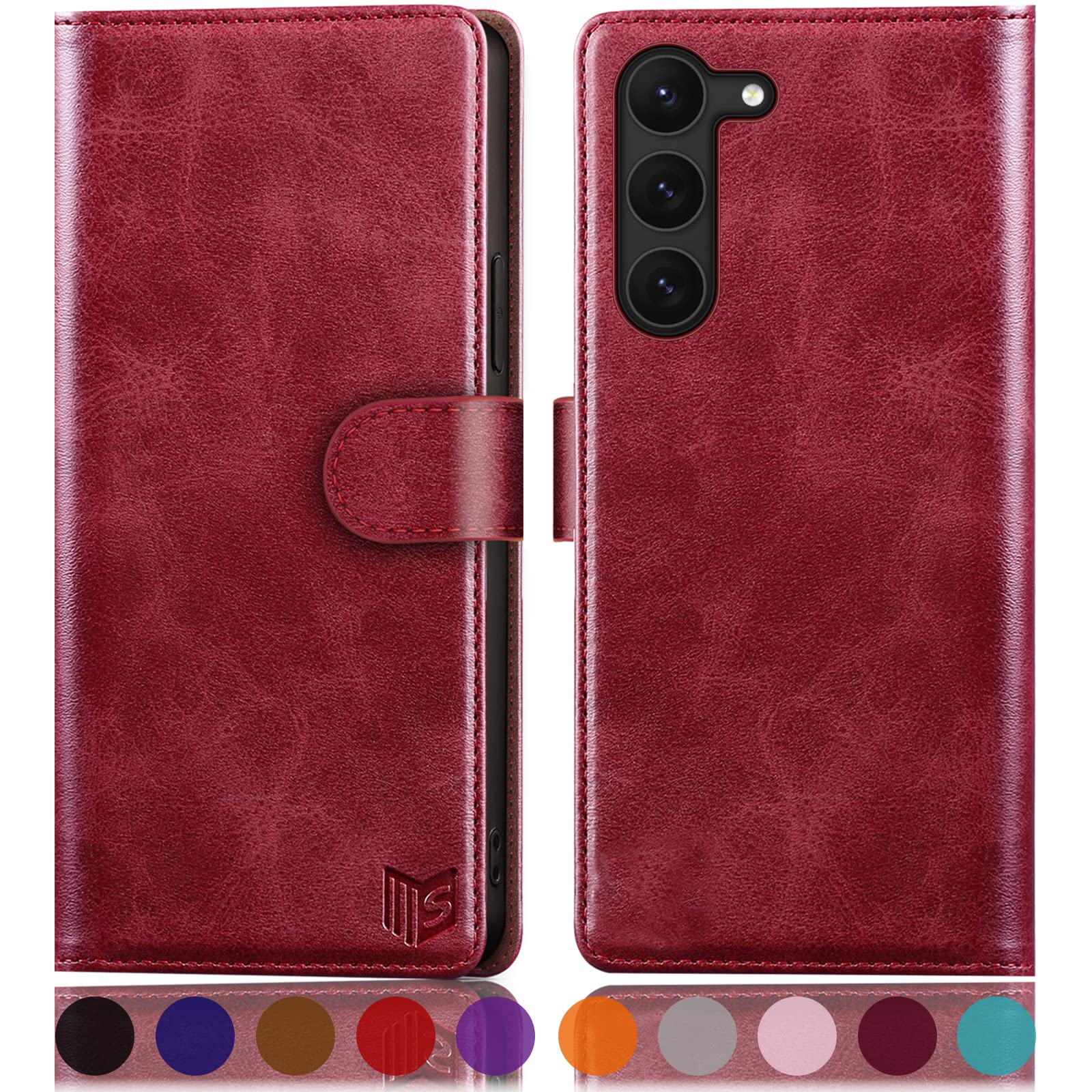 SUANPOT for Samsung Galaxy S23 5G Wallet case with RFID Blocking Credit Card Holder,Flip Book PU Leather Protective Cover Women Men for Samsung S23