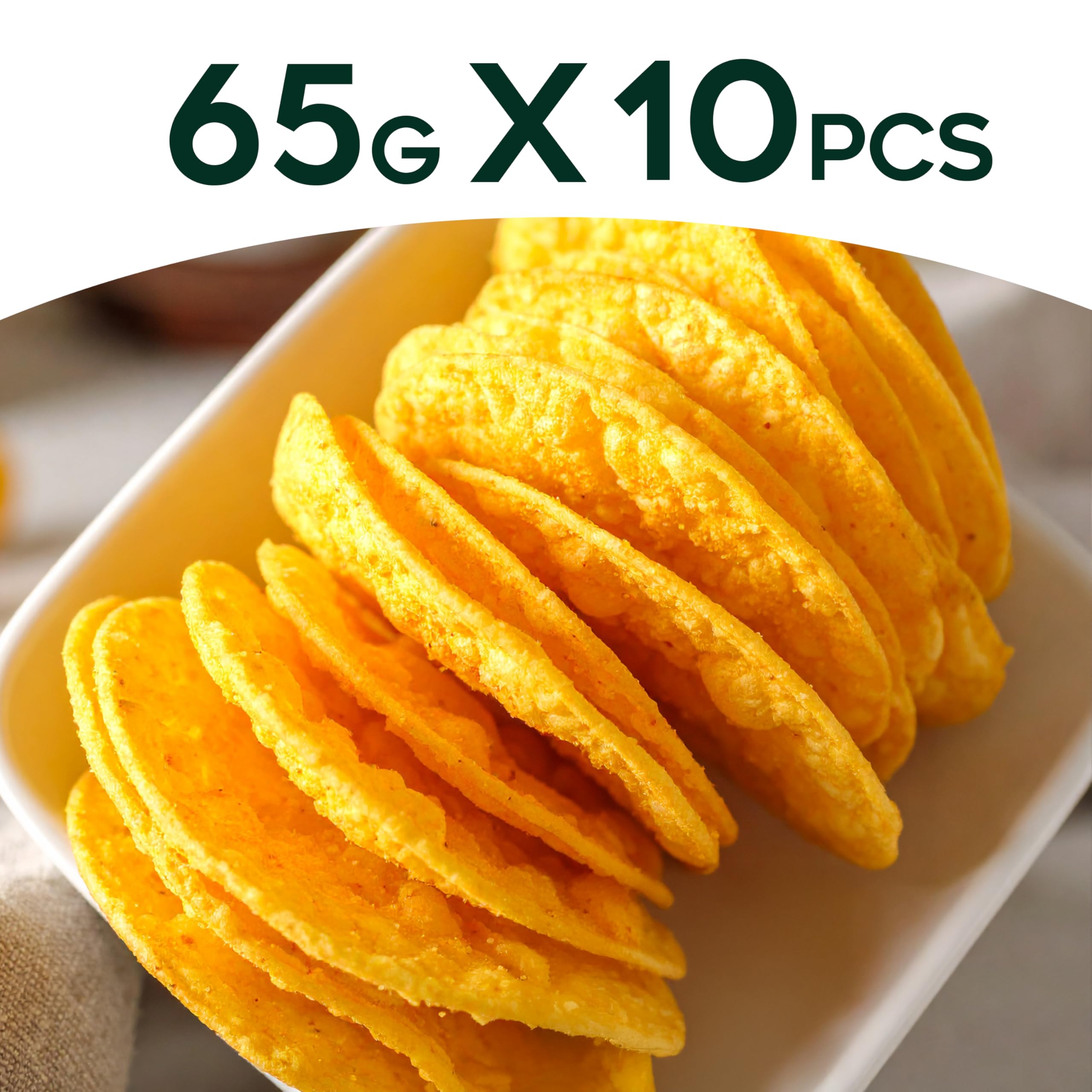 10 Snick Snack Chips Super Protein Fiorentini, 20 Grammi di Proteine con Lenticchie Rosse, Vegane, Senza Glutine, Multipack Formato Convenienza - 10 x 65 gr