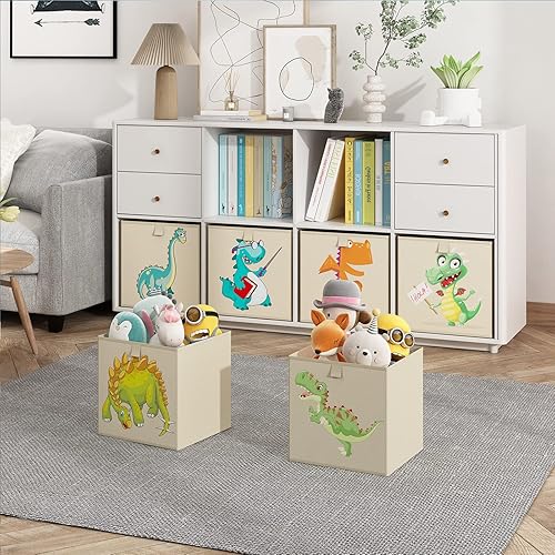 Wisdom Star Cofre de juguetes, organizador de almacenamiento de juguetes con división extraíble, cubos de almacenamiento de tela de animales de 11