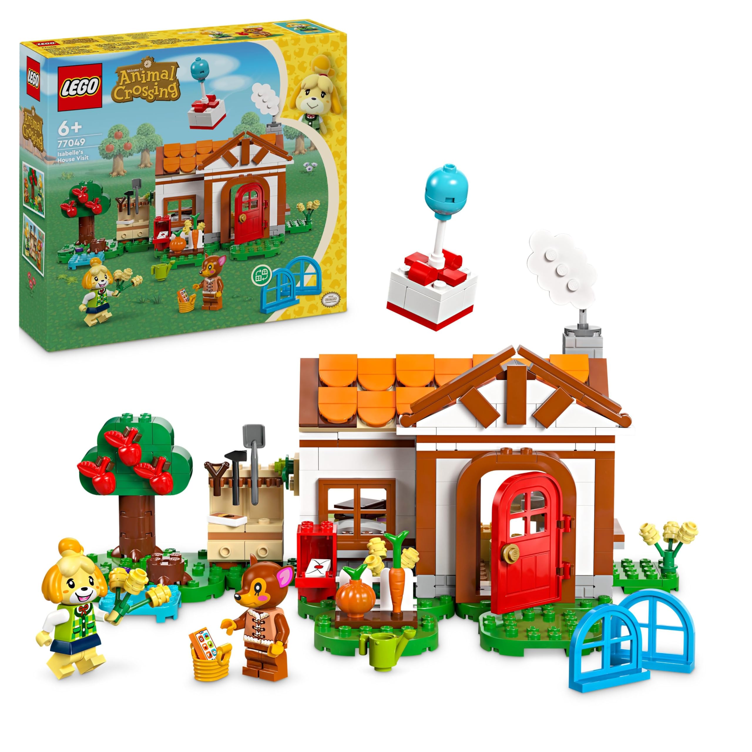 Animal Crossing Isabelle’s House Visit, Creative Building Toy for 6 Plus Year Old Kids, Girls & Boys, Includes 2 Minifigures from the Video Game Series Including Fauna, Birthday Gift Idea 77049