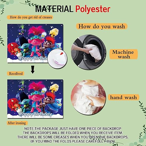 Miniatura 7 de Trolls Poppy - Telón de fondo de fotografía de amapola con texto en inglés "Noche estrellada, Trolls brillante, fondo de fotos de amapola para