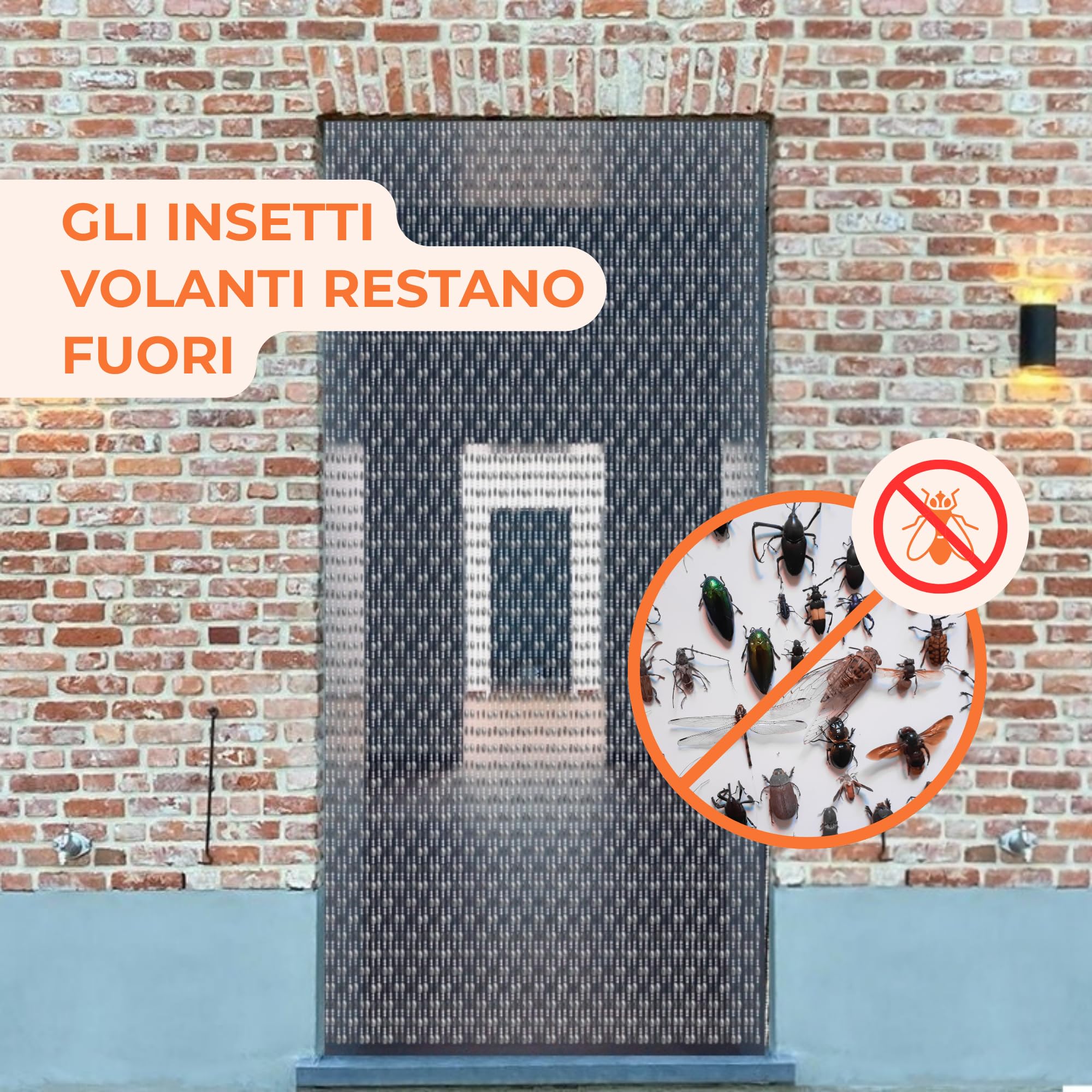 Trente Perlenvorhang Duo - Fliegengitter Fenster, Verschiedene Größen und Farben, Balkontür Fliegengitter, Insektenschutz Perlen, Fliegenvorhang Grau 90 x 200 cm
