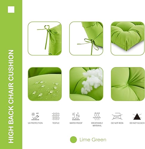 Miniatura 3 de Cojín para silla de respaldo alto para exterioresinteriores, impermeable, relleno de espuma de alto rebote para silla Adirondack, cojín de