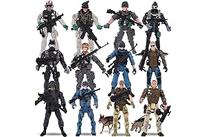 12 PCS 3 Otters Military Action Figures Playset