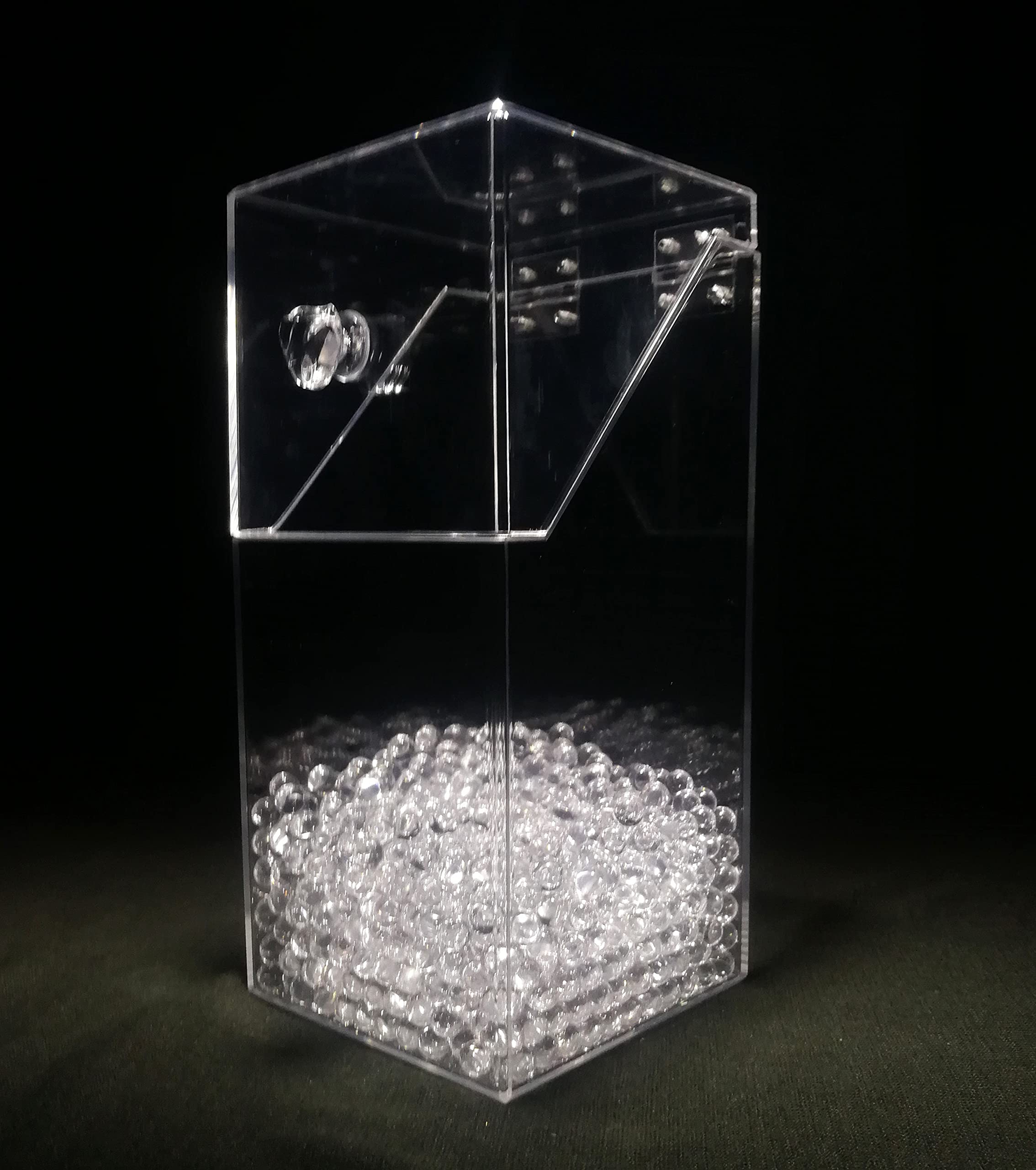 YAH Clear Makeup Pearls Box Cosmetic Storage Case Makeup Brushes Pencil Dustproof Holder with pearls Lipstick Nail Polish Makeup DIY Tools Organizer