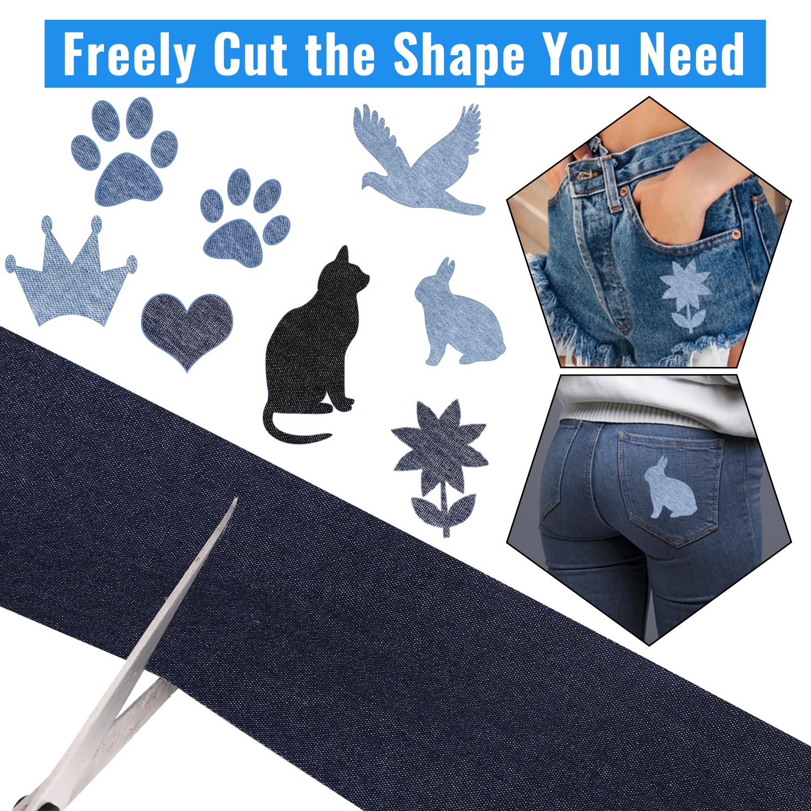 Toppe Da Stirare Jeans - Kit Riparazione Denim Con 18 Pezzi
