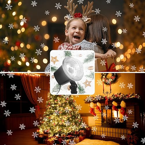 Miniatura 7 de Luces de proyector de Navidad para exteriores, resistentes a la intemperie, luces de proyector de copos de nieve para exteriores e interiores, rango