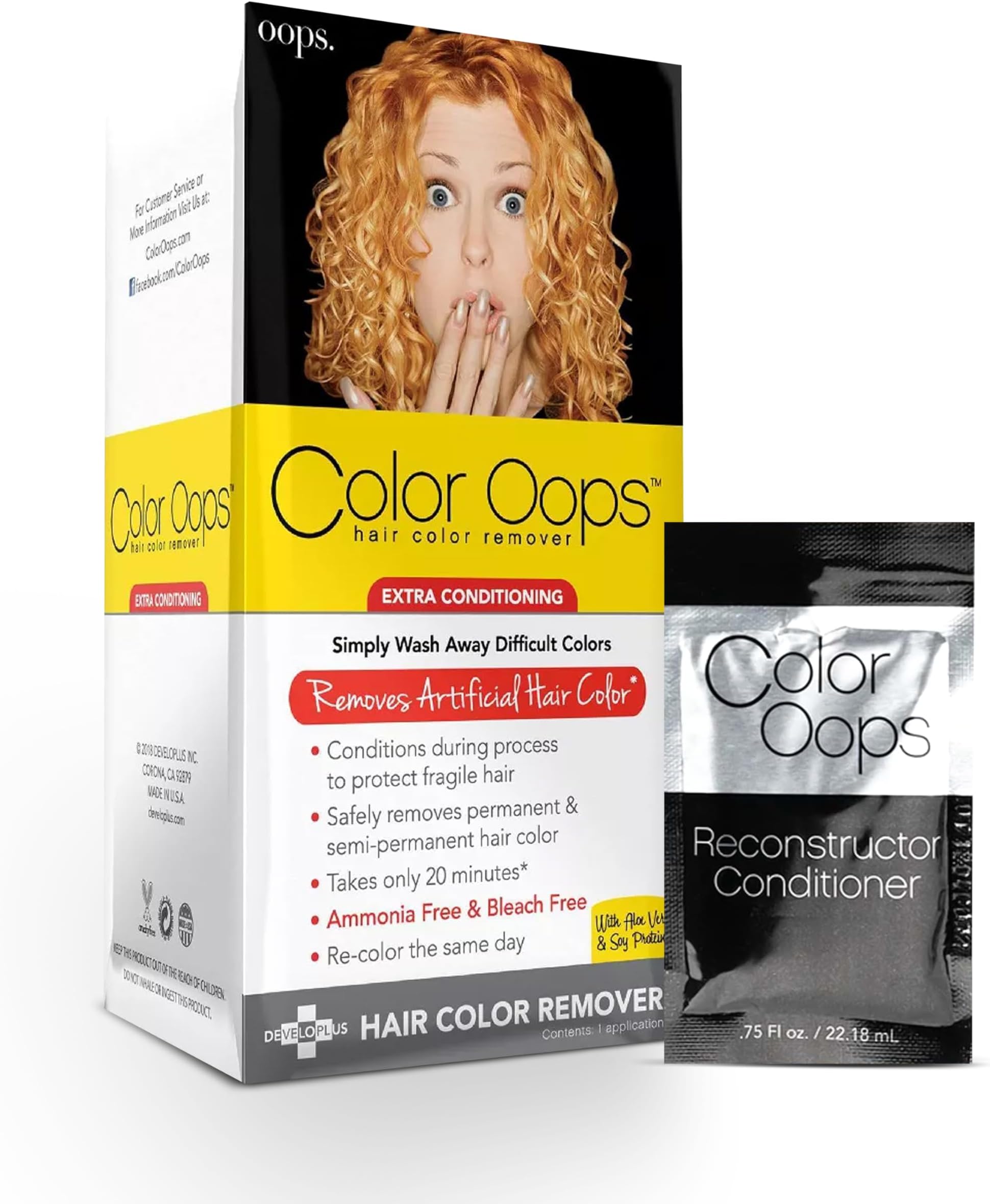 Extra Conditioning Hair Color Remover and Reconstructor Conditioner Bundle, Hair Dye Remover Processes in 20 Minutes, Safely Removes Permanent & Semi-Permanent Dye